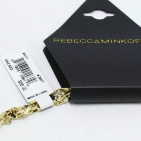 Rebecca Minkoff Multi Strand Necklace with Beading (Gold/Navy Multi) Necklace - Picture 5 of 6
